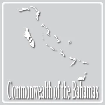Gray icon with white silhouette of a map and the inscription Commonwealth of  Stock Illustration