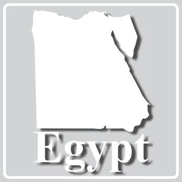 Gray icon with white silhouette of a map Egypt Stock Illustration