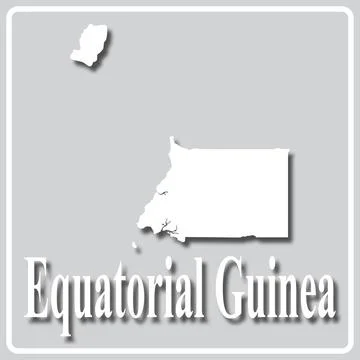 Gray icon with white silhouette of a map Equatorial Guinea Stock Illustration