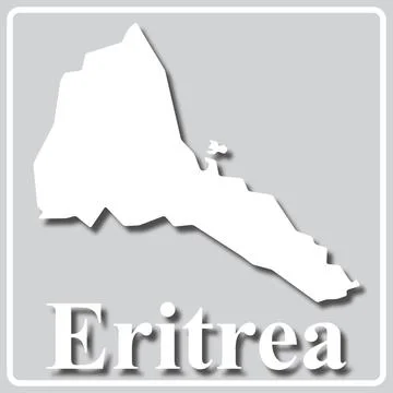 Gray icon with white silhouette of a map Eritrea Stock Illustration
