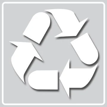 Gray icon with white trash can silhouette Stock Illustration
