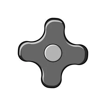 Gray industrial valve handle with a simple design Stock Illustration