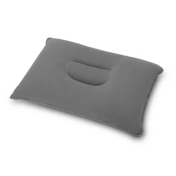 Gray inflatable pillow isolated white background Stock Photos