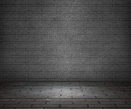 Gray interior room brick background Stock Illustration