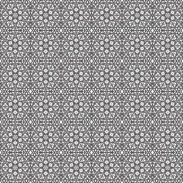 Gray intricate geometric textile pattern seamless background for fashion desi Stock Illustration