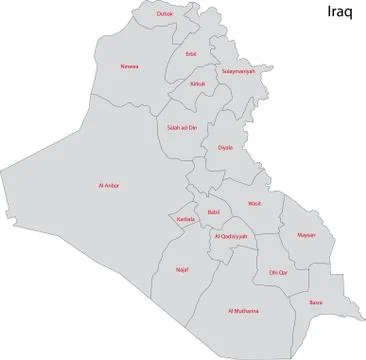 Gray Iraq map Stock Illustration
