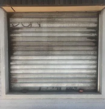 Gray iron door Stock Photos