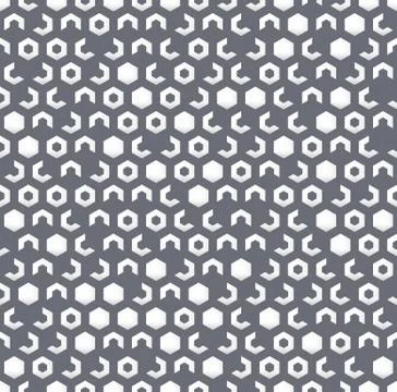 Gray irregular geometric seamless pattern with hexagons Stock Illustration