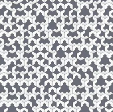 Gray irregular geometric seamless pattern with hexagons Stock Illustration