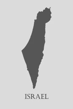 Gray Israel map - vector illustration Stock Illustration