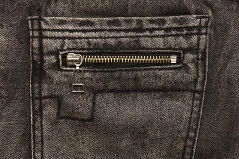 Gray jeans back pocket  with zip lock Stock Photos