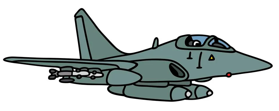 Gray jet fighter Stock Illustration