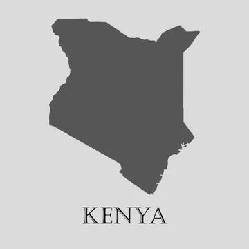 Gray Kenya map - vector illustration Stock Illustration