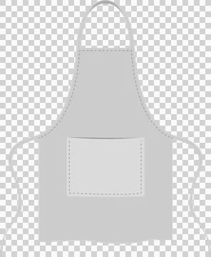 A gray kitchen apron with a pocket. Clean cooking accessory for kitchen use.. Stock Illustration