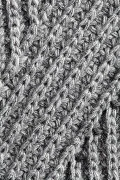Gray knitting background texture. Foto stock