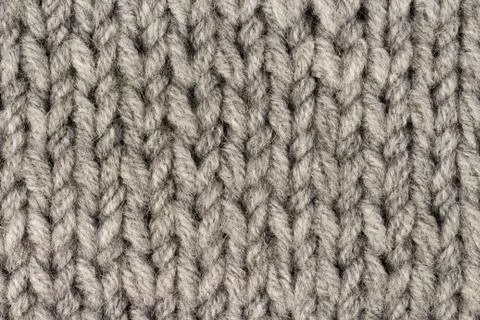 Gray knitting wool texture background. Macro Stock-Fotos
