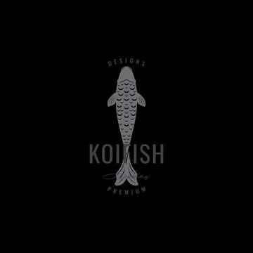 Gray koi fish logo design Illustrazione stock