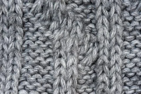 Gray lambswool knit texture background Stock Photos