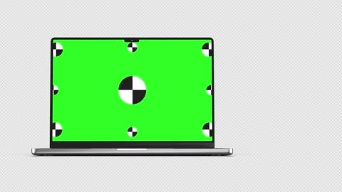 Gray laptop on black background with Alpha channel for chroma key. Green screen Stock Footage 235898244