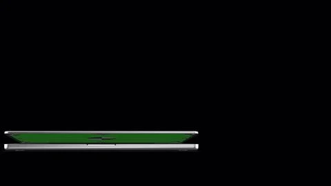 Gray laptop on black background with Alpha channel for chroma key. Green screen Stock Illustration
