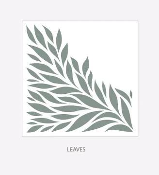 Gray Leaflets Logo abstract design. Plant with Leaves sign. Flor Stock Illustration