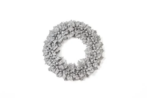 A gray leaves thread on a white background Stock Photos