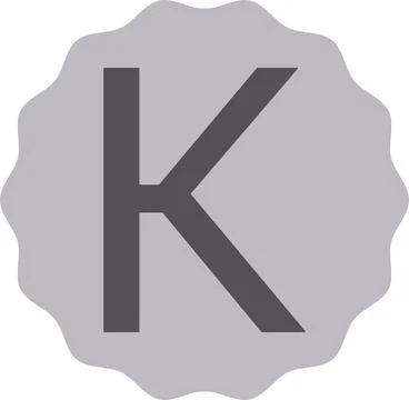 Gray Letter K Vector Design Isolated on White Background Illustrazione stock