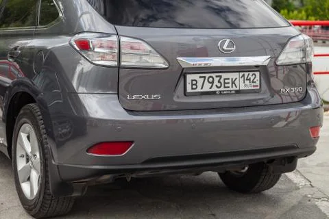 Gray Lexus RX350 2011 release with an engine of 3.5 liters rear view on the c Stock Photos