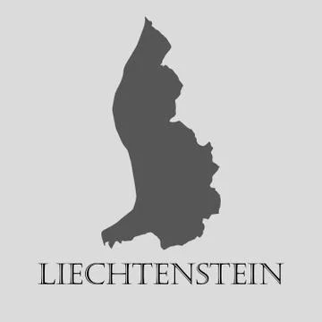 Gray Liechtenstein map - vector illustration Stock Illustration