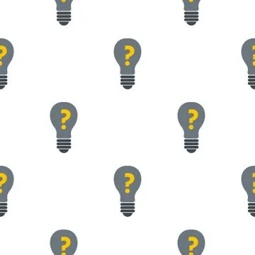 Gray light bulb with question mark inside pattern Illustrazione stock