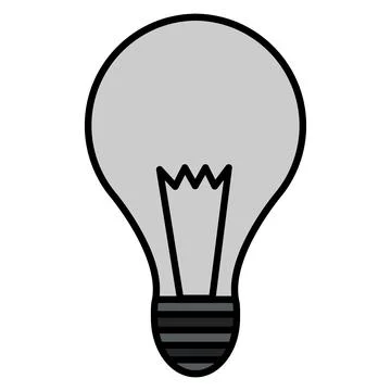 Gray light bulb on a white background. Vector illustration Stock Illustration