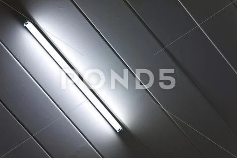 Gray light fluorescent of lamp Stock Photos