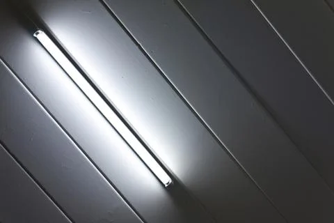 Gray light fluorescent of lamp Stock Photos