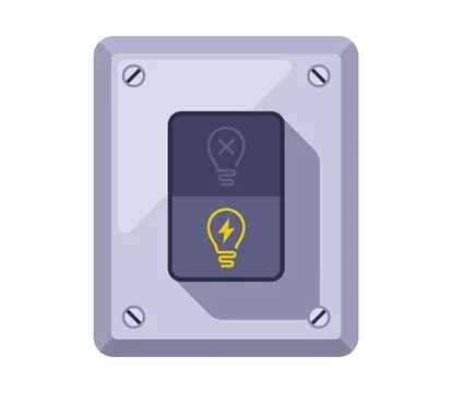 Gray light switch. Illustrazione stock