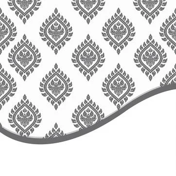 Gray line art vector of a Thai temple Stock Illustration