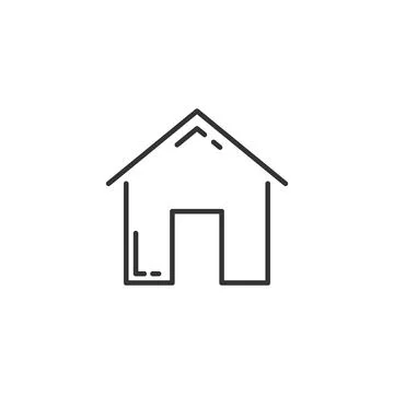 Gray line icon of home on white background. Vector illustration. Stock Illustration