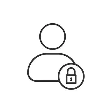 Gray line icon of man blocked on white background. Vector illustration. Stock Illustration