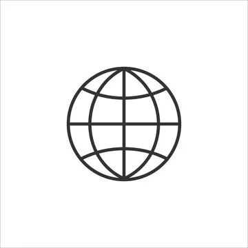 Gray line icon of web on white background. Vector illustration. Stock Illustration