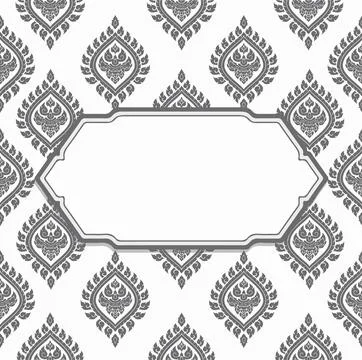 Gray Line thai art  temple vector Stock Illustration