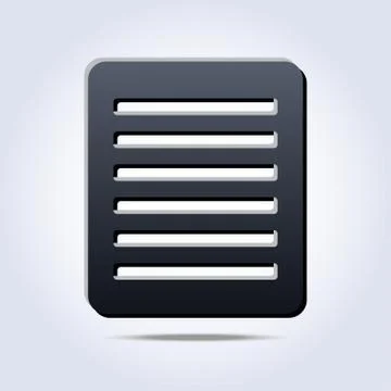 Gray list with text icon Stock Illustration