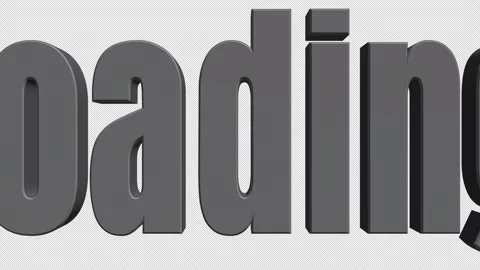 Gray Loading 3D Text Alpha Channel Transition Stock Footage 345520351