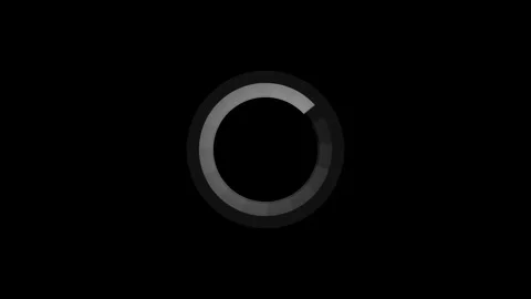 Gray Loading Spinner Circle with Segment Missing on animated Black Backgrou.. Stock Footage 321454671