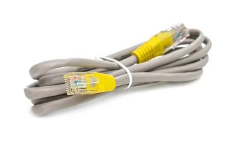 Gray local area network cable isolated on white background Фото