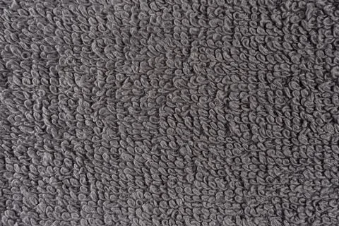 Gray Loop Towel Texture Close-Up Background Soft Fabric Macro Surface Patte.. Stock Photos