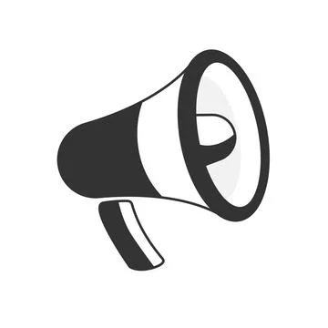 Gray loudspeacker icon on white background. Vector illustration. Illustrazione stock