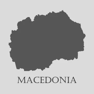 Gray Macedonia map - vector illustration Stock Illustration