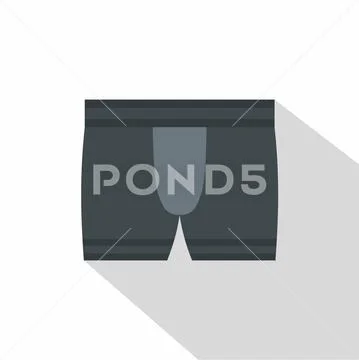 Gray male underwear icon, flat style: Royalty Free #84211594