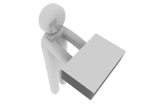 Gray man with papers Stock Illustration