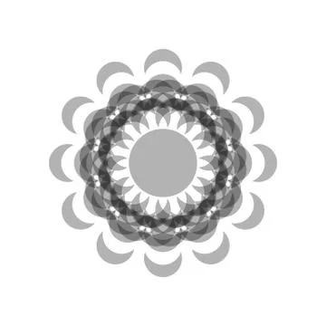 GRAY MANDALA GEOMETRIC (1) Stock Illustration