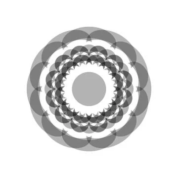 GRAY MANDALA GEOMETRIC (1) Stock Illustration
